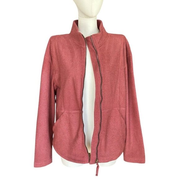 Avalanche Burgundy Full Zip Mock Neck Long Sleeve Jacket w/Pockets Women's Sz L - Picture 9 of 12